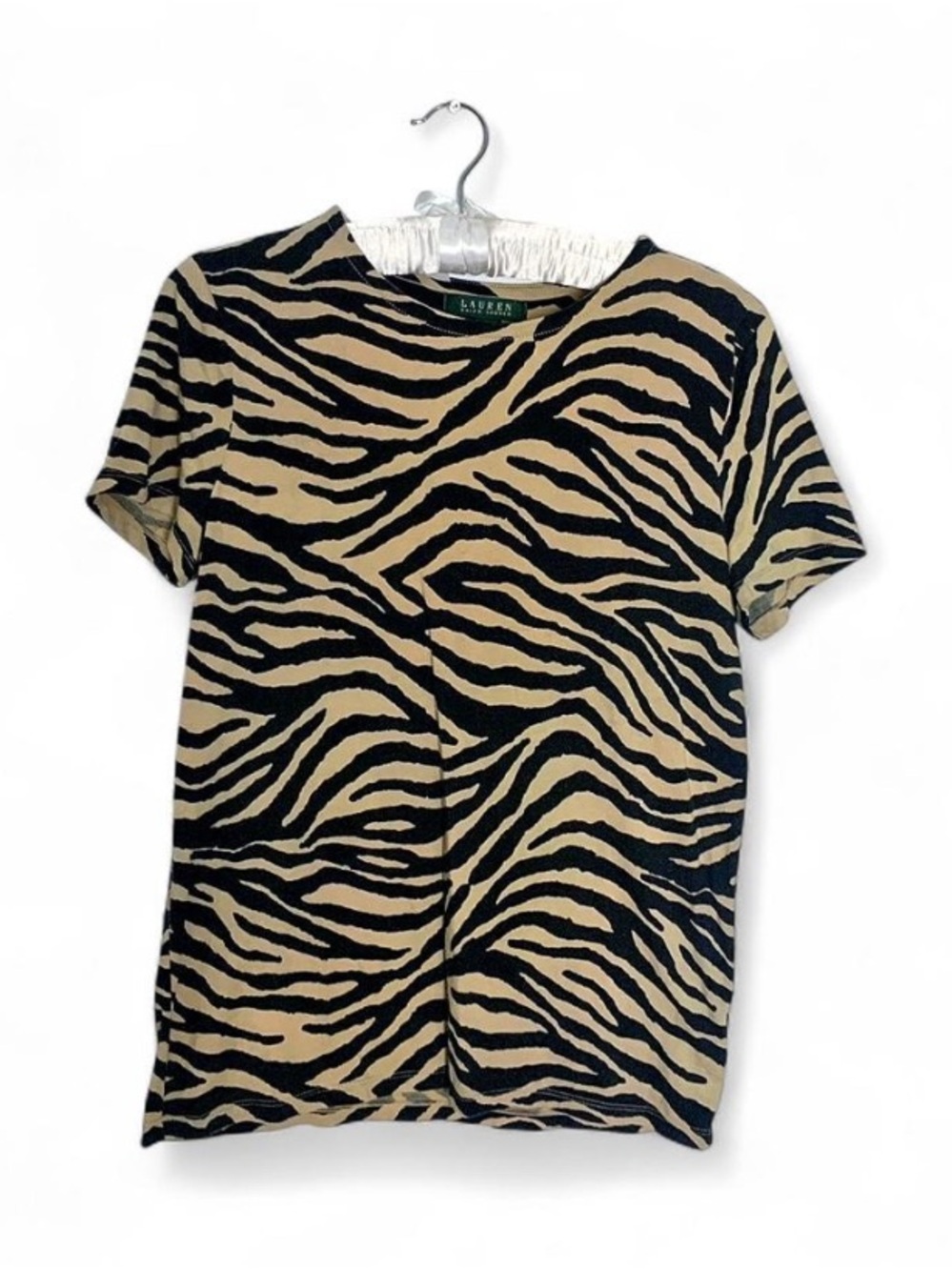 Lauren Ralph Lauren Zebra Print Boatneck Tee